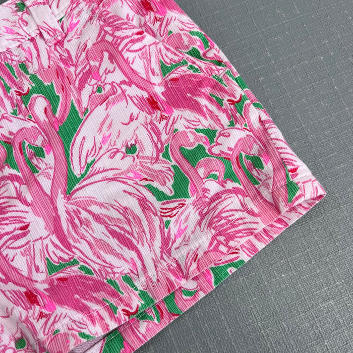 Lilly Pulitzer Girls Mini Callahan Shorts Prep Green Pink Colony Small 7
