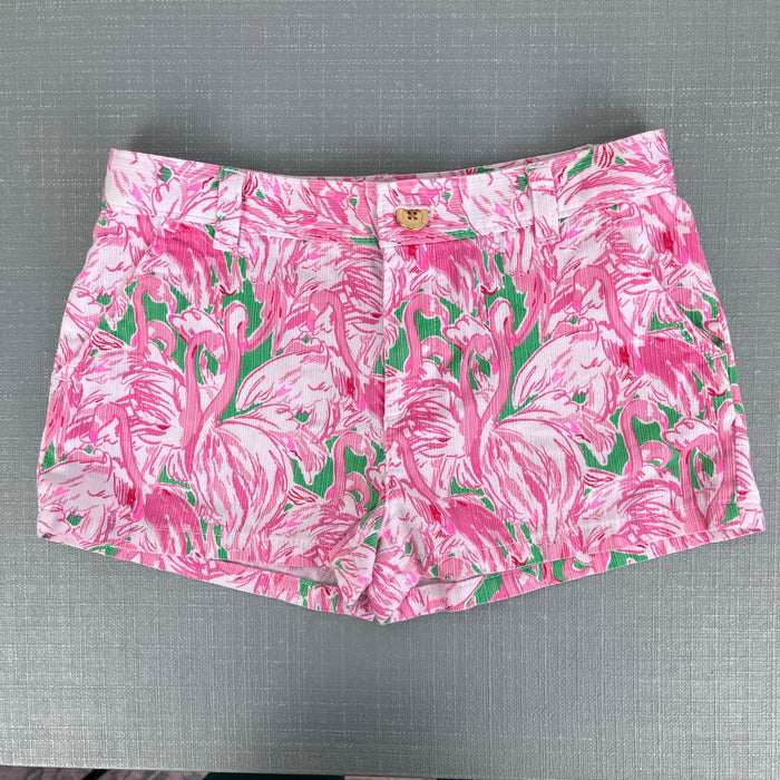 Lilly Pulitzer Girls Mini Callahan Shorts Prep Green Pink Colony Small 7