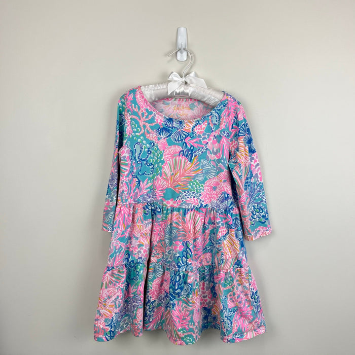 Lilly Pulitzer Girls Mini Geanna Dress Multi Splendor in the Sand M 6-7