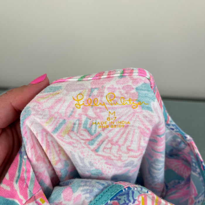 Lilly Pulitzer Girls Mini Geanna Dress Multi Splendor in the Sand M 6-7