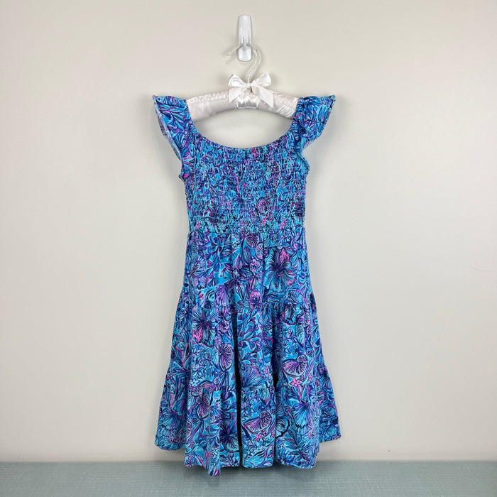 Lilly Pulitzer Girls Mini Jilly Midi Dress Breakwater Blue Shells N Bells XS 2-3