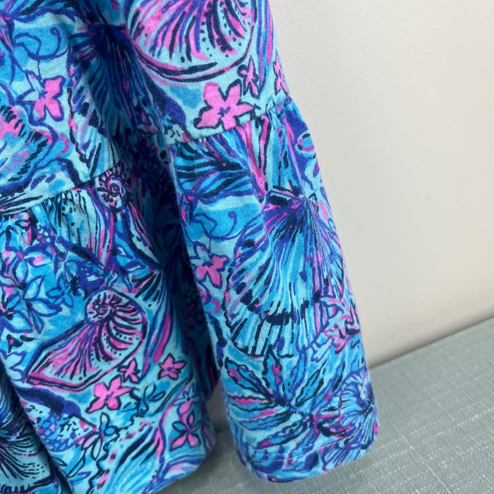 Lilly Pulitzer Girls Mini Jilly Midi Dress Breakwater Blue Shells N Bells XS 2-3