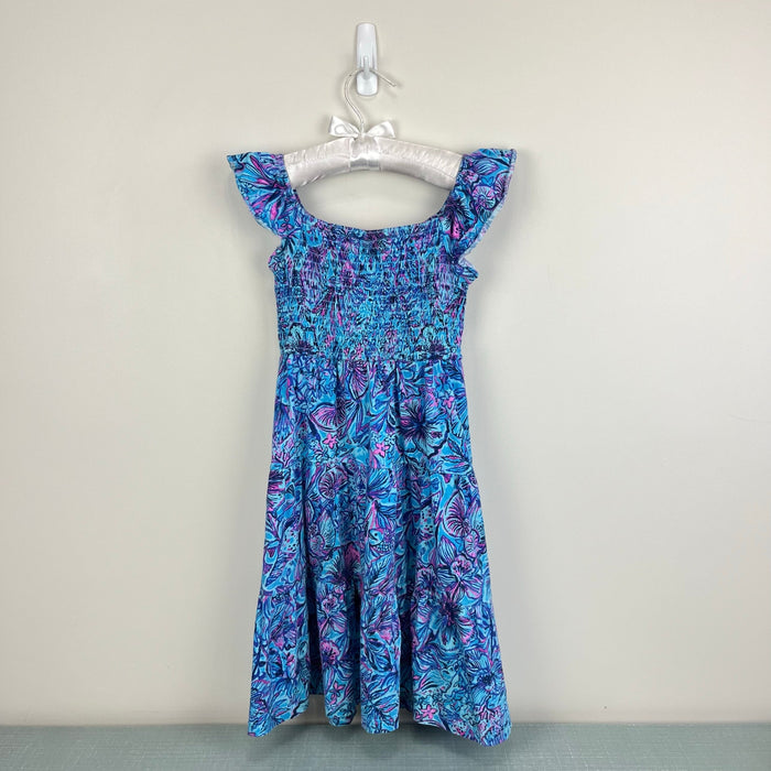 Lilly Pulitzer Girls Mini Jilly Midi Dress Breakwater Blue Shells N Bells XS 2-3