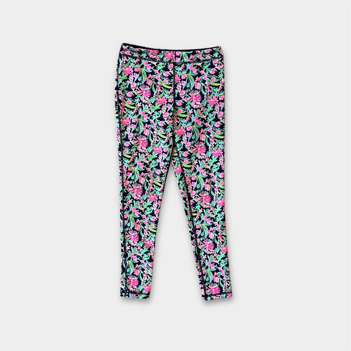 Lilly Pulitzer Girls Mini Weekender Luxletic Legging Low Tide Navy Garden Variety L 8-10