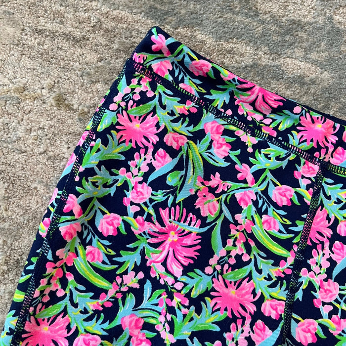 Lilly Pulitzer Girls Mini Weekender Luxletic Legging Low Tide Navy Garden Variety L 8-10