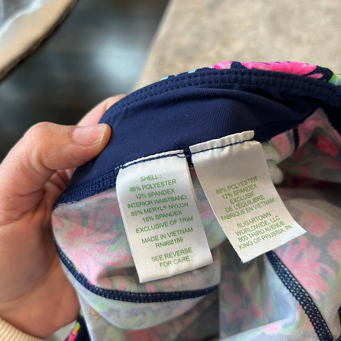 Lilly Pulitzer Girls Mini Weekender Luxletic Legging Low Tide Navy Garden Variety L 8-10