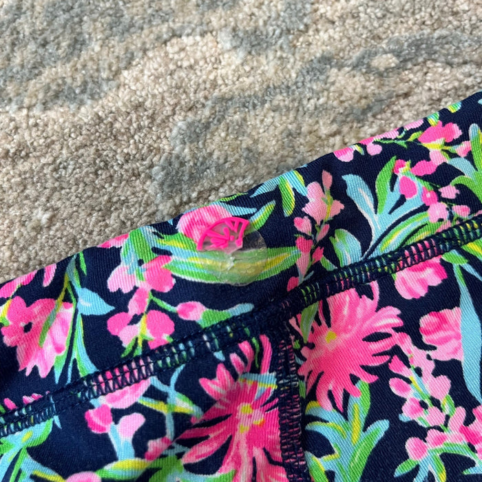 Lilly Pulitzer Girls Mini Weekender Luxletic Legging Low Tide Navy Garden Variety L 8-10