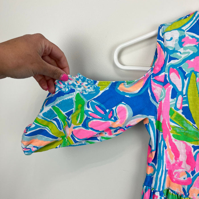 Lilly Pulitzer Girls Pop Up Jungle Hoppin Linn Cold Shoulder Dress Large 8-10