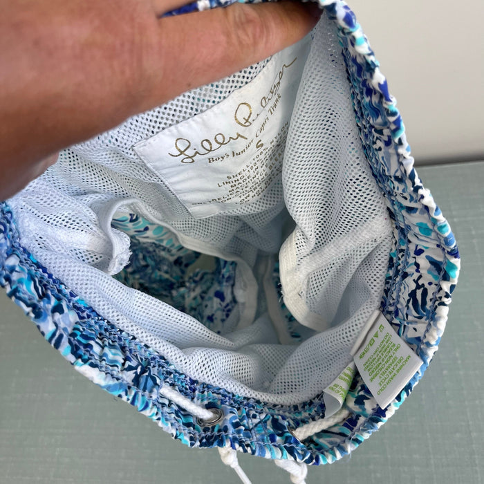 Lilly Pulitzer Junior Capri Trunk Resort White Call My Shell Phone S 4-5