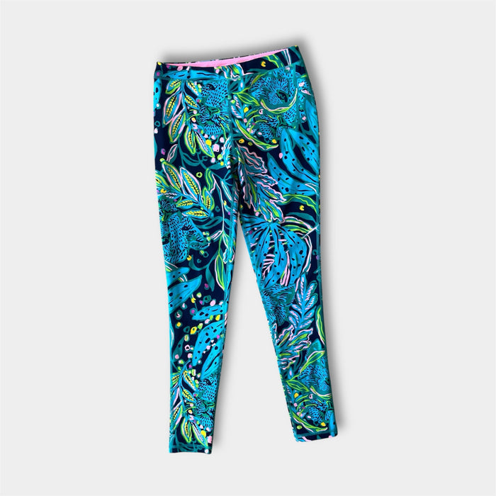 Lilly Pulitzer Luxletic Girls Mini Weekender Legging Low Tide Navy Catty Purrsonality XL