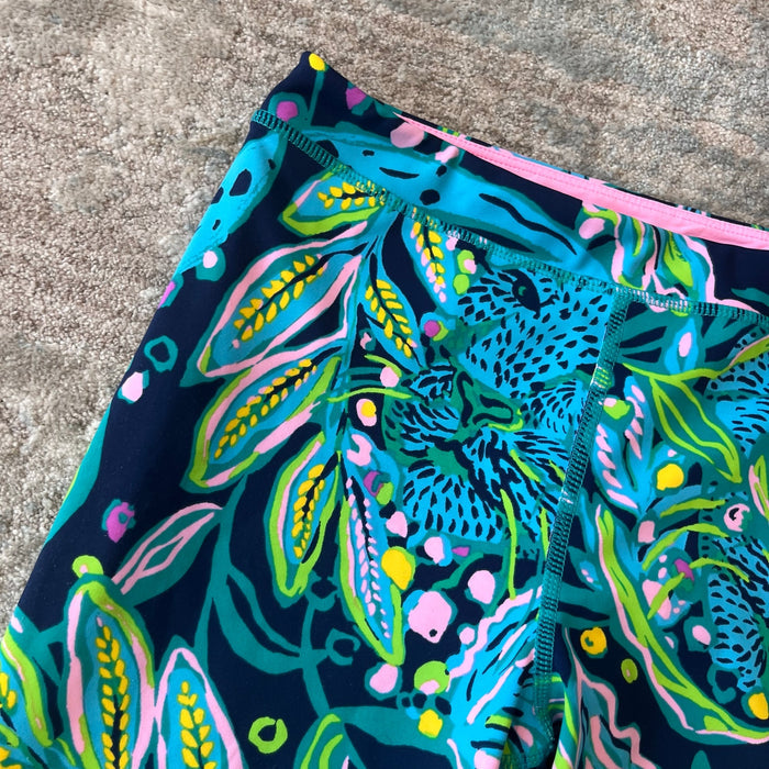 Lilly Pulitzer Luxletic Girls Mini Weekender Legging Low Tide Navy Catty Purrsonality XL