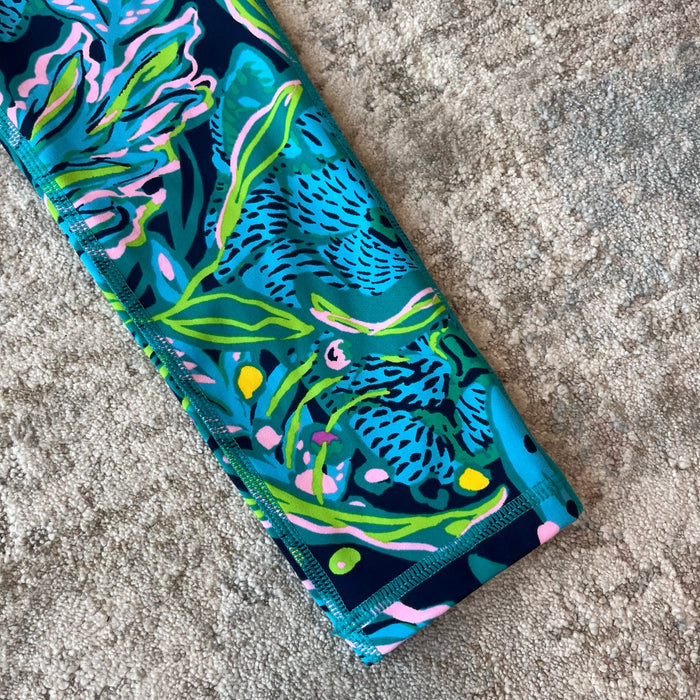Lilly Pulitzer Luxletic Girls Mini Weekender Legging Low Tide Navy Catty Purrsonality XL