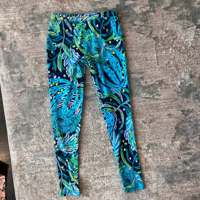 Lilly Pulitzer Luxletic Girls Mini Weekender Legging Low Tide Navy Catty Purrsonality XL