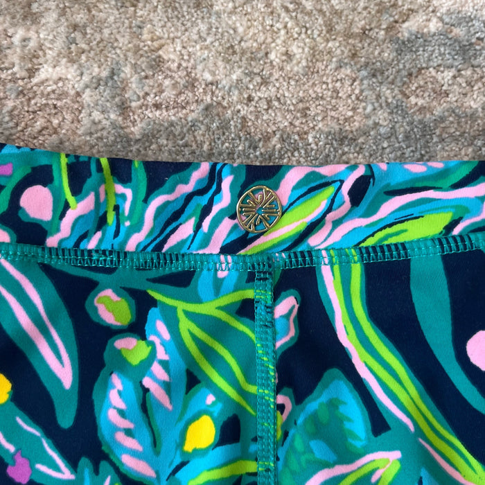 Lilly Pulitzer Luxletic Girls Mini Weekender Legging Low Tide Navy Catty Purrsonality XL