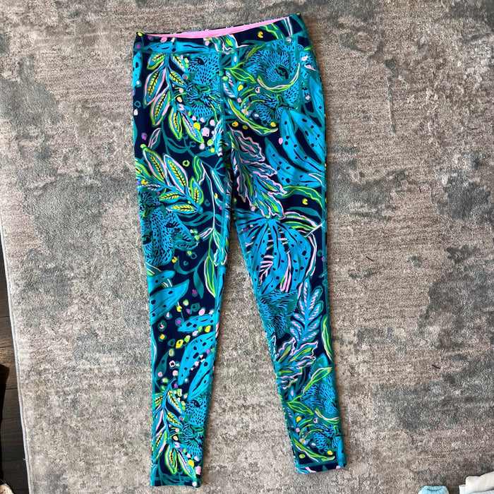 Lilly Pulitzer Luxletic Girls Mini Weekender Legging Low Tide Navy Catty Purrsonality XL