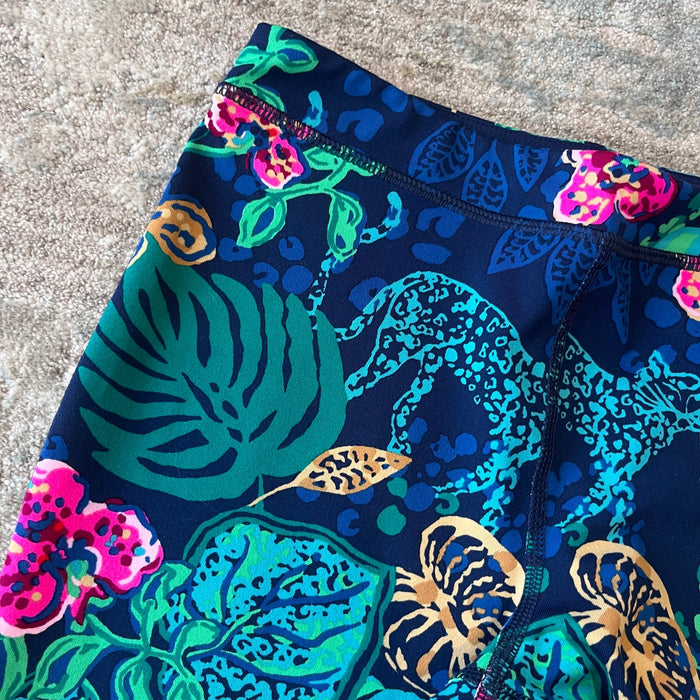 Lilly Pulitzer Luxletic Girls Mini Weekender Legging Low Tide Navy Life of the Party XL NWT