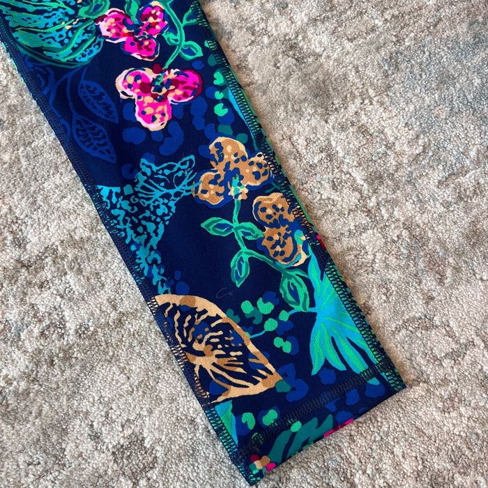 Lilly Pulitzer Luxletic Girls Mini Weekender Legging Low Tide Navy Life of the Party XL NWT