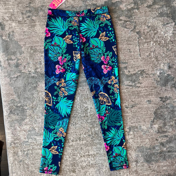 Lilly Pulitzer Luxletic Girls Mini Weekender Legging Low Tide Navy Life of the Party XL NWT