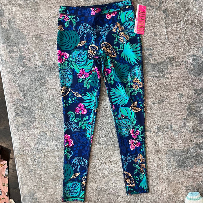 Lilly Pulitzer Luxletic Girls Mini Weekender Legging Low Tide Navy Life of the Party XL NWT