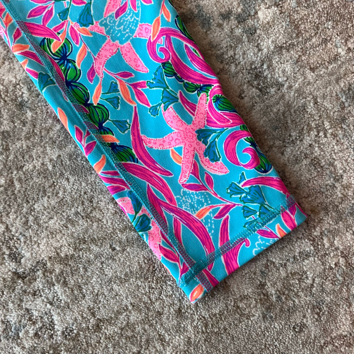 Lilly Pulitzer Luxletic Girls Mini Weekender Legging Multi Seaweed Samba XL 12-14