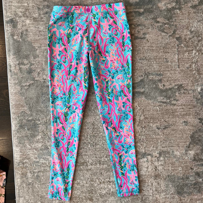 Lilly Pulitzer Luxletic Girls Mini Weekender Legging Multi Seaweed Samba XL 12-14