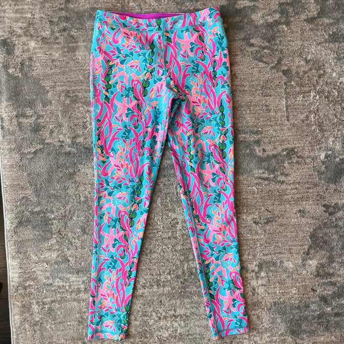 Lilly Pulitzer Luxletic Girls Mini Weekender Legging Multi Seaweed Samba XL 12-14