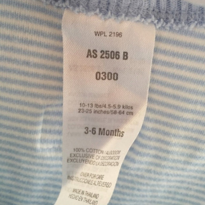 Little Impressions Blue & White Overalls 3-6 Months