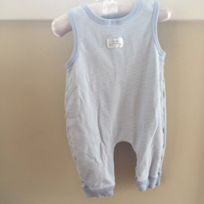 Little Impressions Blue & White Overalls 3-6 Months