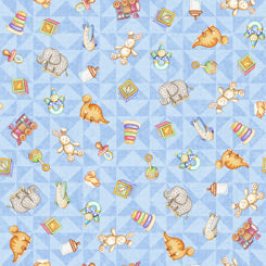 Lullaby - Blue - Toys - Tossed - Qt Fabrics - 27902-B - 016542161574