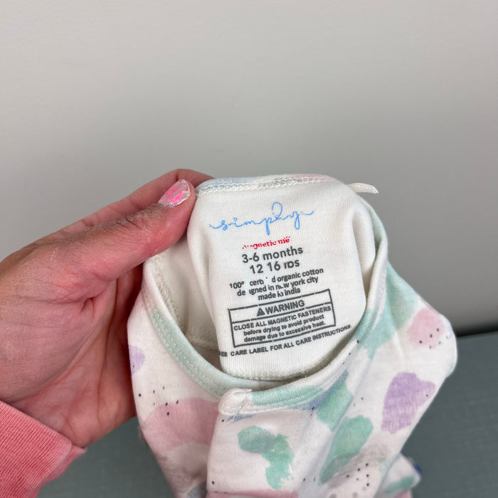 Magnetic Me Pastel Paint Splatter Organic Cotton Footie 3-6 Months