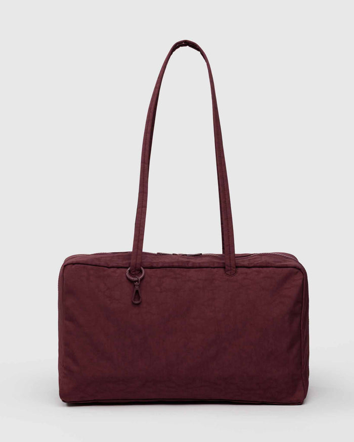 Mahogany Medium Nylon Bowler Bag | BAGGU | Medium Nylon Bowler Bag