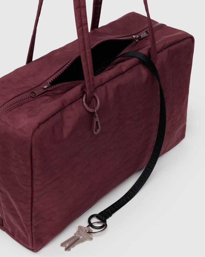 Mahogany Medium Nylon Bowler Bag | BAGGU | Medium Nylon Bowler Bag