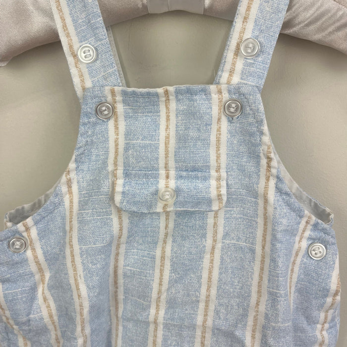 Mayoral Blue Striped Shortall Romper Dungarees 2-4 Months
