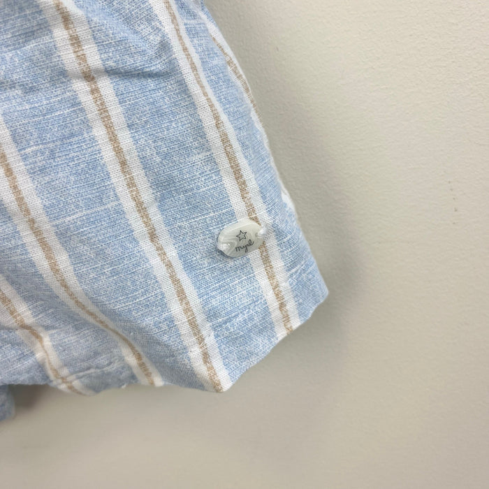 Mayoral Blue Striped Shortall Romper Dungarees 2-4 Months