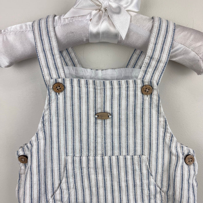 Mayoral Blue Striped Shortall Romper Dungarees 4-6 Months