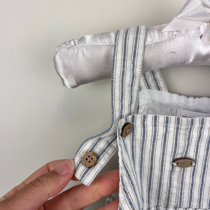 Mayoral Blue Striped Shortall Romper Dungarees 4-6 Months