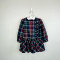 Mayoral Plaid Ruffle Long Sleeve Party Dress 24 Months