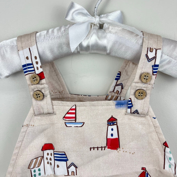 Mayoral Printed Two Piece Dungarees and Sun Hat Set 6-9 Months