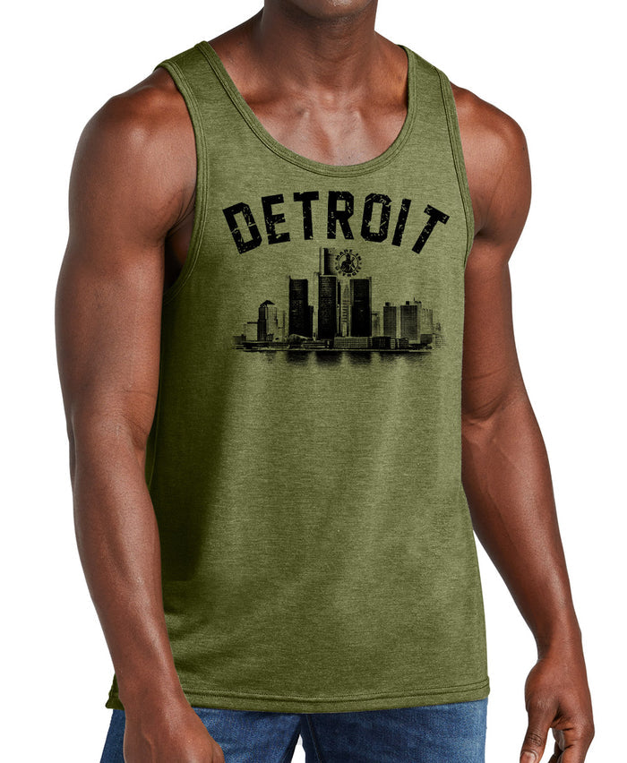 Men's Detroit Arch Skyline Triblend Tanks