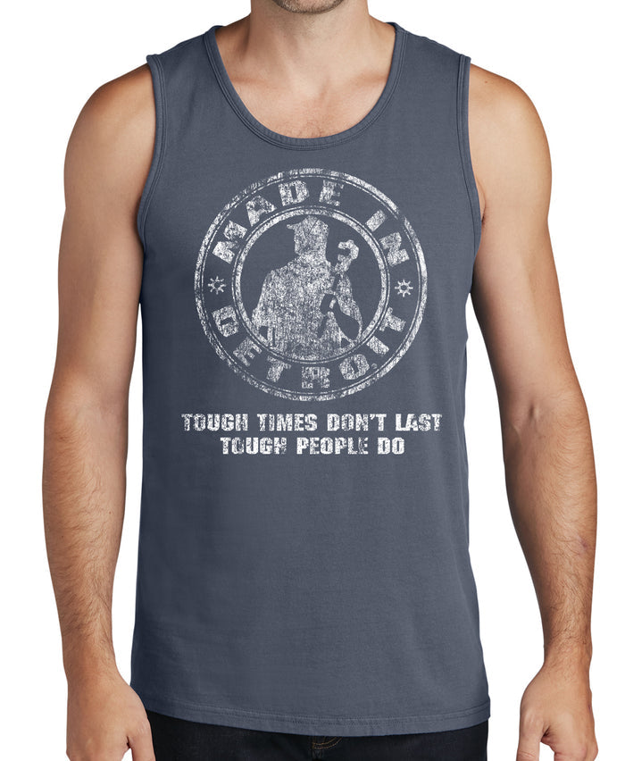 Men's MID Circle/Tough Times Denim Blue Tank - LARGE