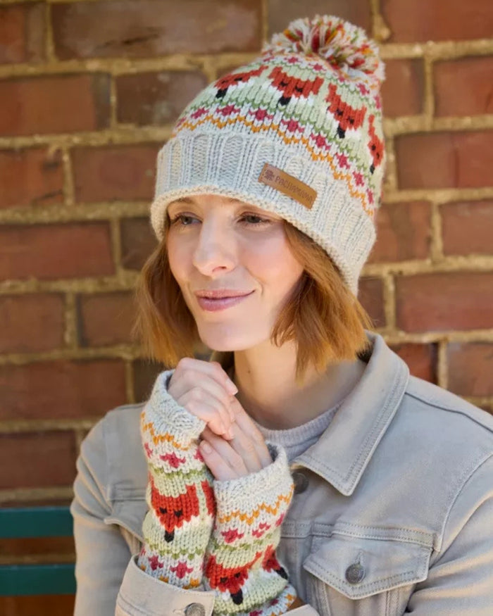 Merino Fox Bobble Beanie Pachamama