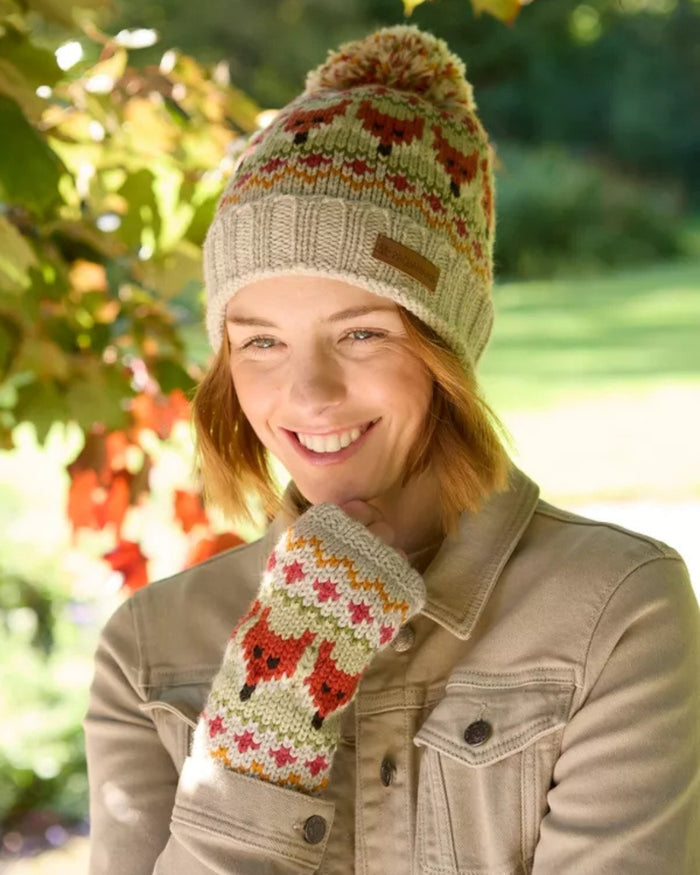 Merino Fox Bobble Beanie Pachamama