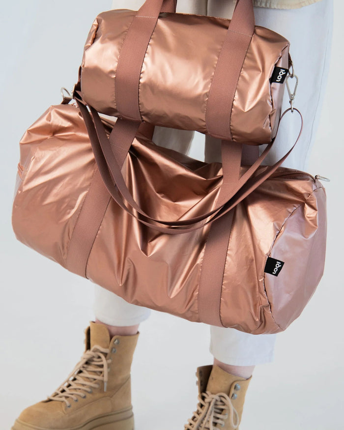 Metallic Matt Rose Mini Weekender Bag | LOQI | Mini Weekender
