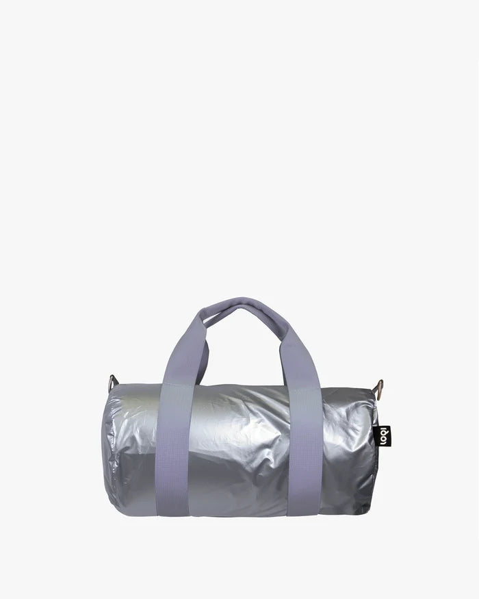 Metallic Matt Silver Mini Weekender Bag | LOQI | Mini Weekender