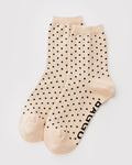 Micro Cream and Black Polka Dot Crew Sock | BAGGU | Crew Sock