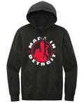 Made In Detroit black hoodie with Detroit logo