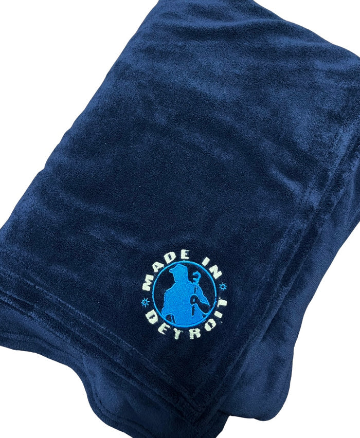 MID Oversized Navy Ultra Plush Blanket