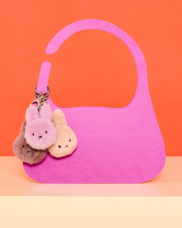 Miffy ECO Fuzzy Keyring/ Bag Charm in Beige | Miffy Keyring + Bag Charm