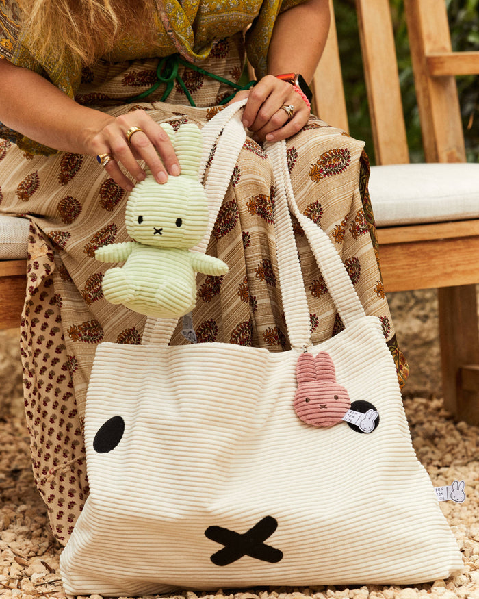 Miffy Flat Corduroy Keyring / Bag Charm in Dusty Rose | Miffy Keyring + Bag Charm