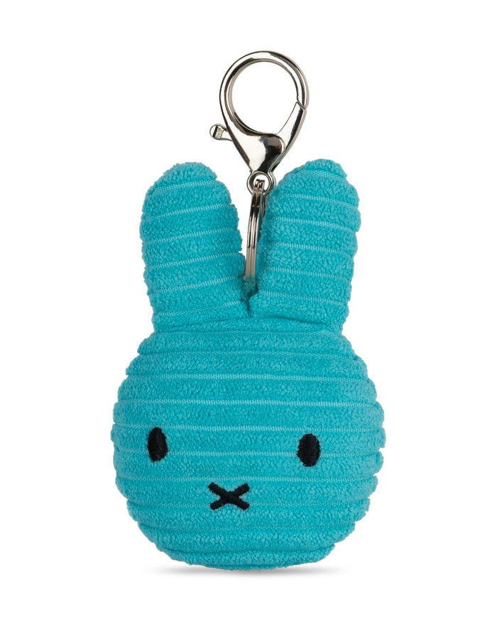 Miffy Flat Keyring / Bag Charm in Teal Corduroy | Miffy Keyring + Bag Charm